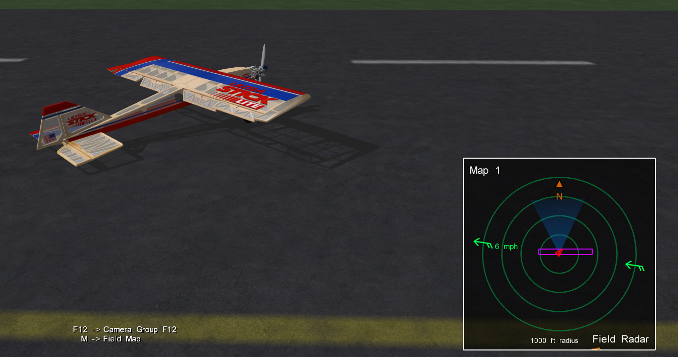 Image of the Field Radar map with range rings and the windsock.