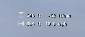 Image of the Height & Distance readout.