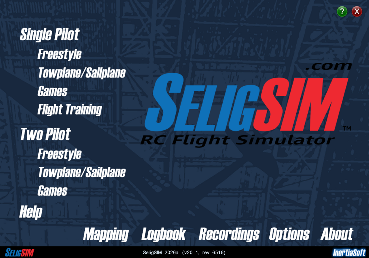 Image of the SeligSIM main menu.