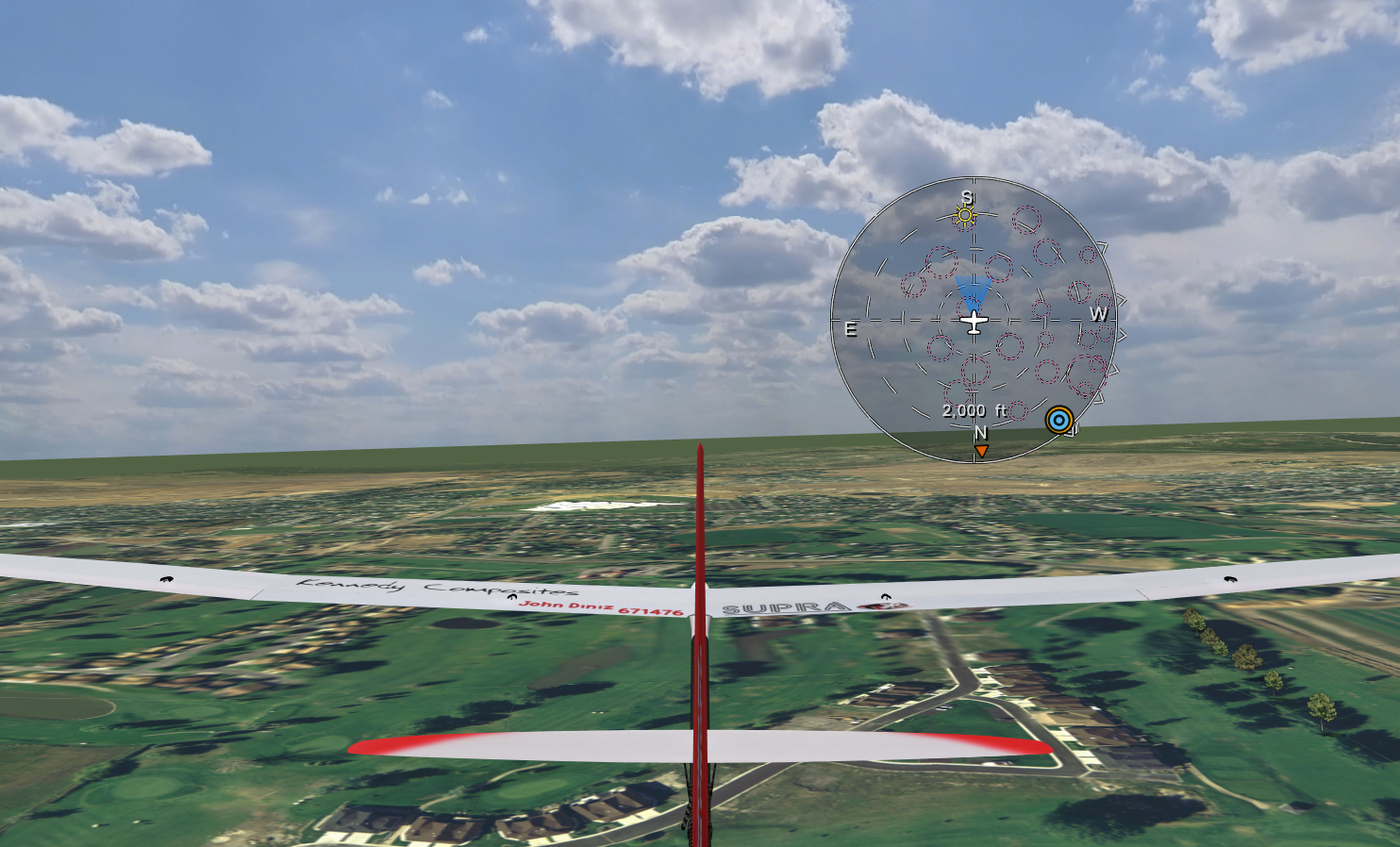 Image of the Orientation Map, nose-up mode.