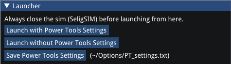 Image of the Power Tools Launcher Pane