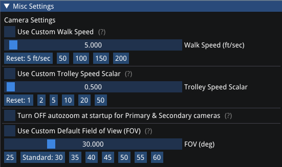 Image of the Power Tools SeligSIM Misc Settings