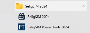 Image of the Windows SeligSIM start menu items