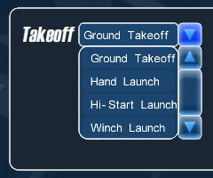 Image of the takeoff selection options.